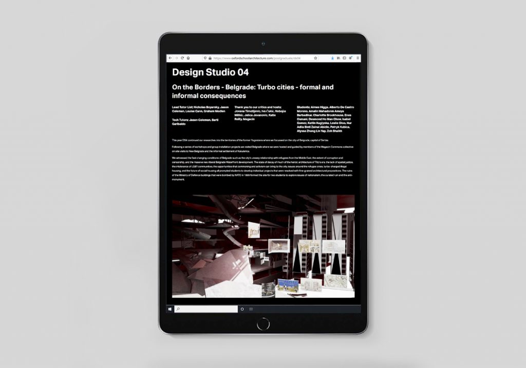 Oxford Brookes Architecture show tablet web preview